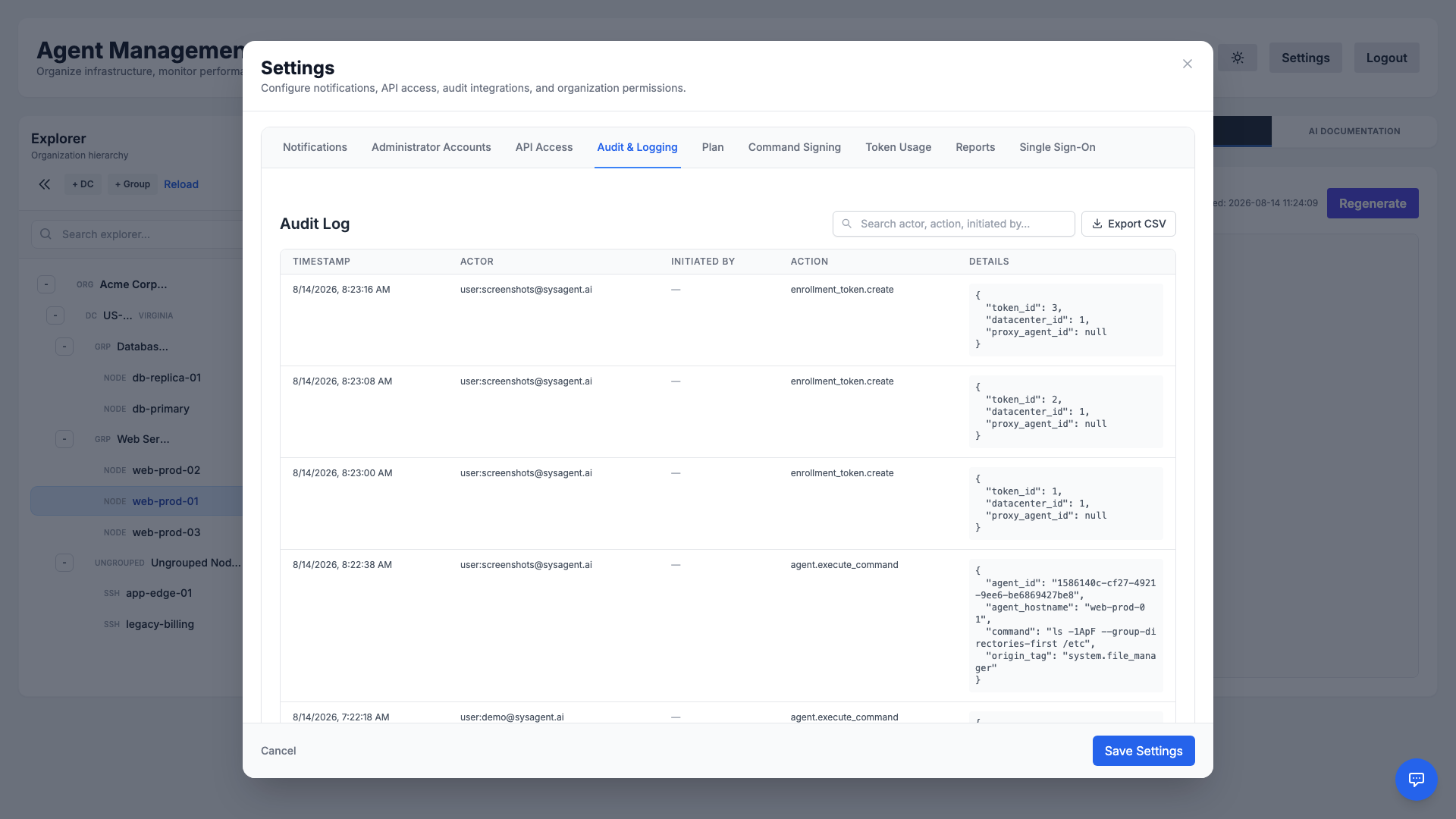 Audit Log